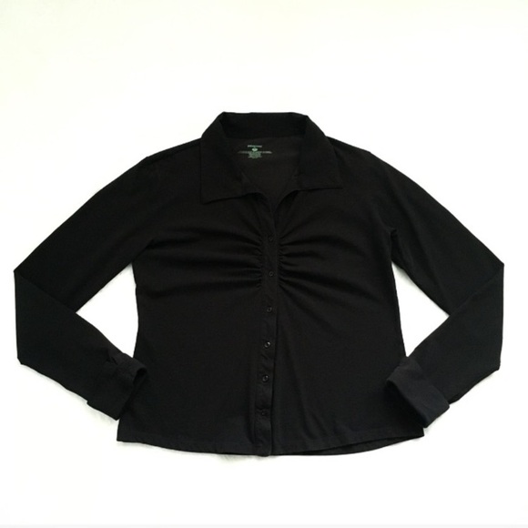 New Without Tags Black Patagonia Cotton Collared Button Down Top, size large - Picture 1 of 5